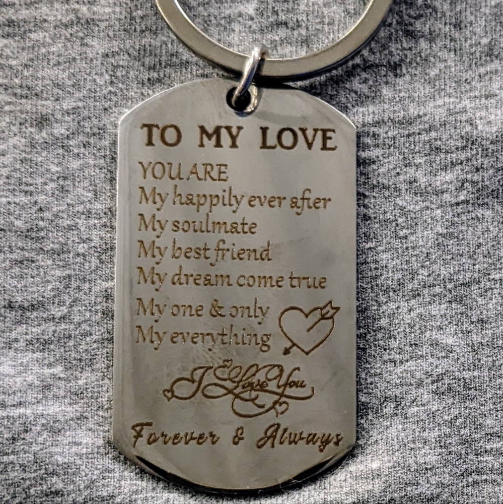 NEW My Love keychain necklace bracelet silver
